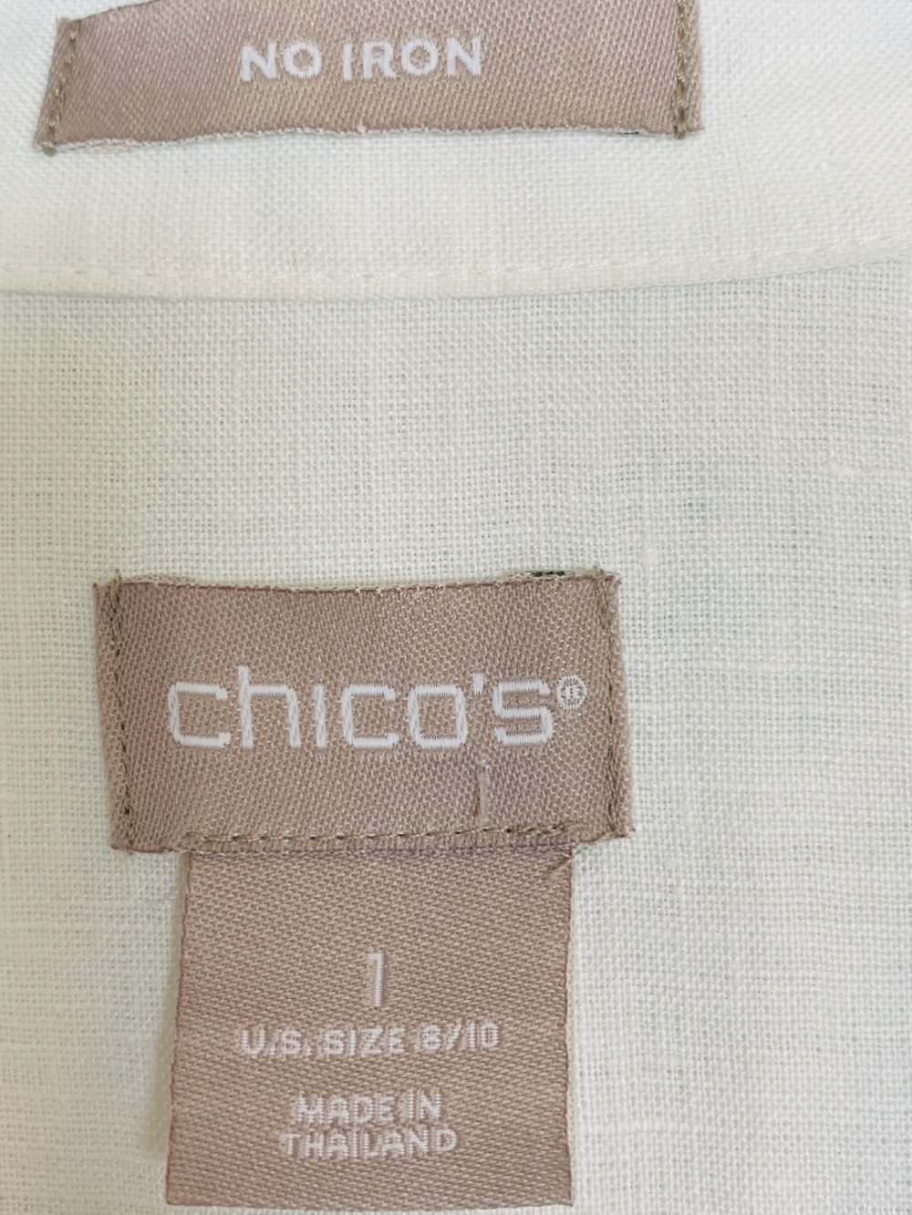 Chico's Linen Sleeveless Button Down Top Size 1/Medium 8-10 Blue Coral Print - Picture 4 of 16